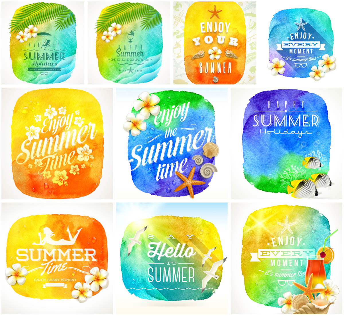 Summer Watercolor Vector