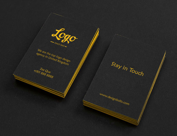 Vertical Black Business Card