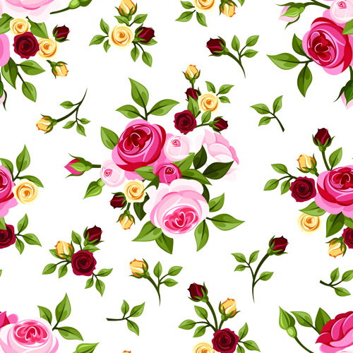 Vintage Rose Pattern Vectors