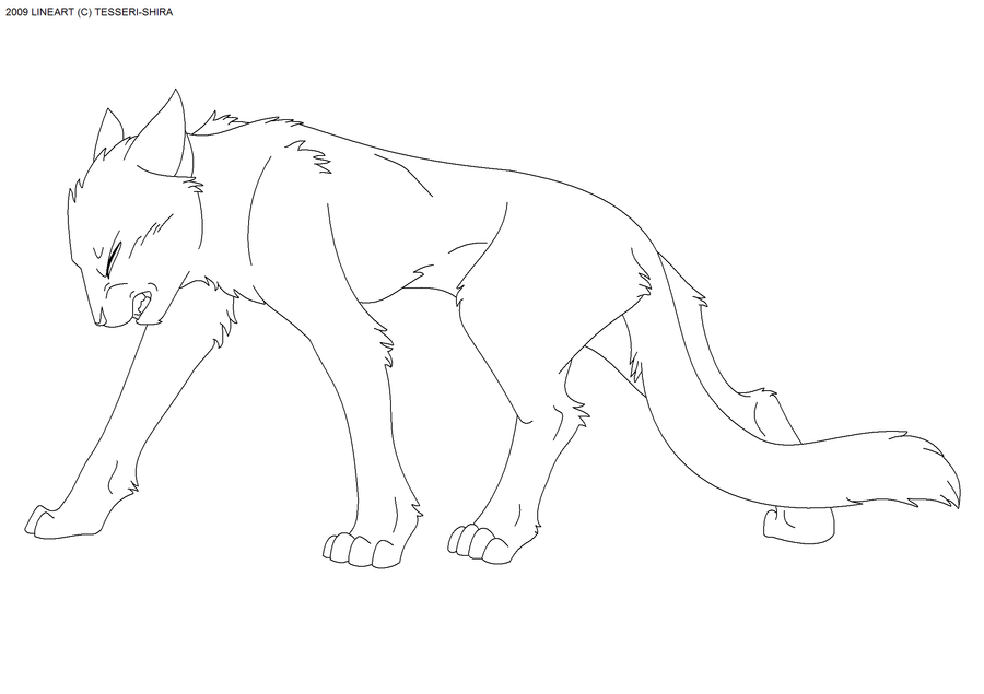 Warrior Cat Line Art MS Paint