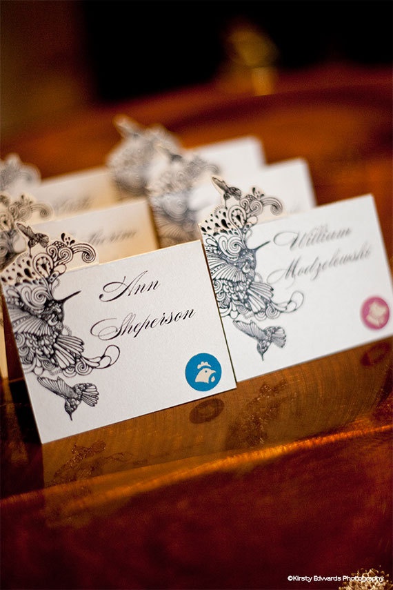 Wedding Place Cards Food