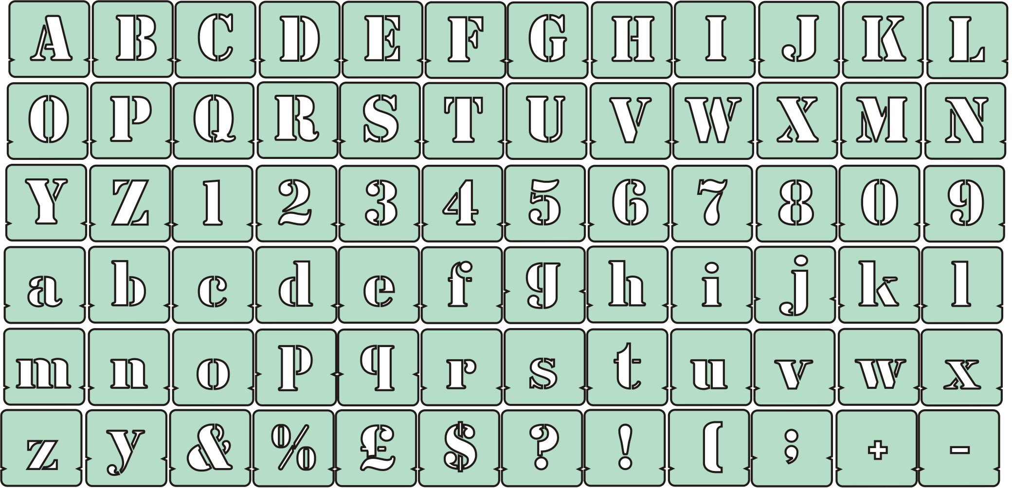 Western Font Letter Stencils