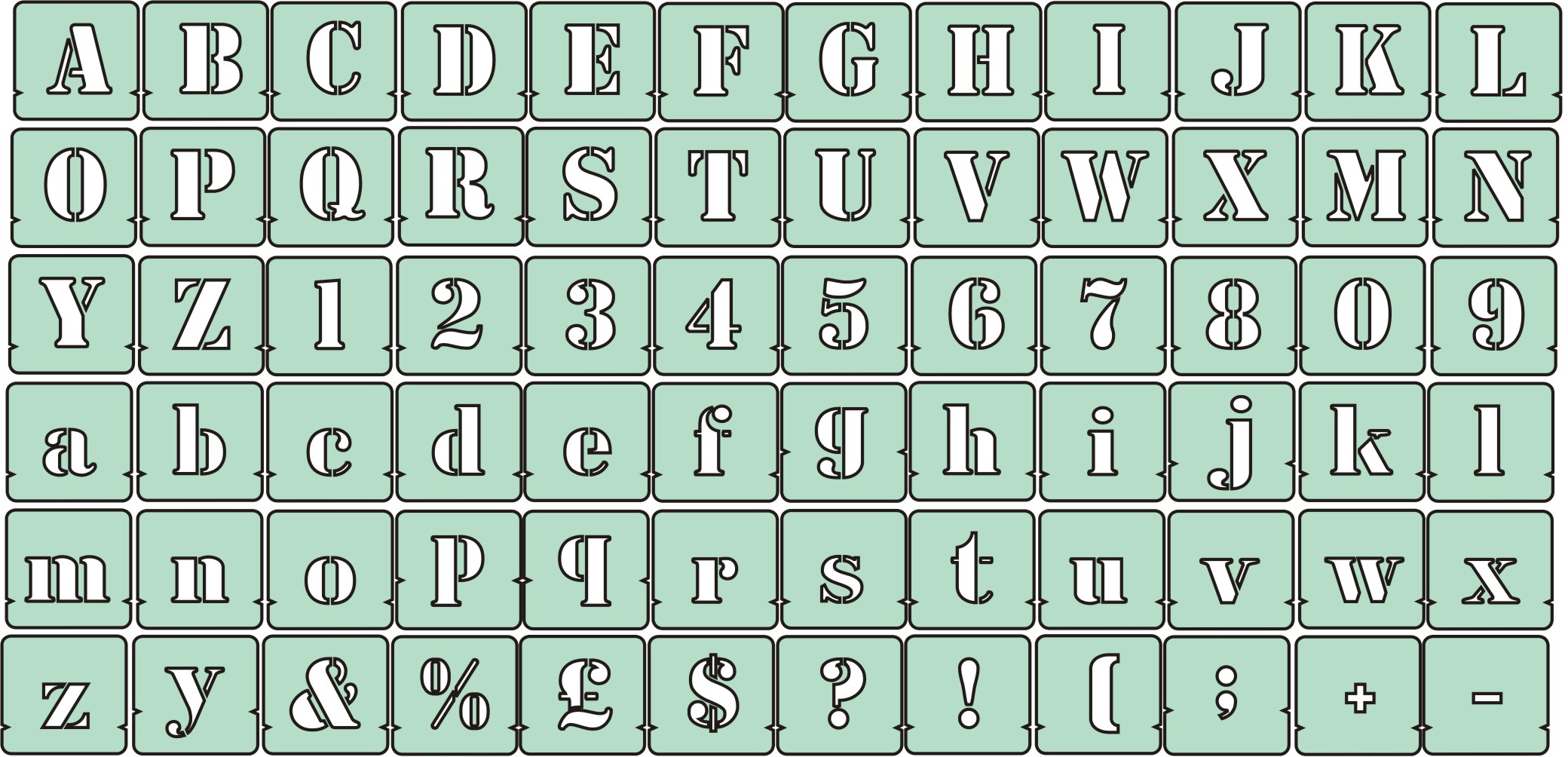 Western Font Letter Stencils Western Font Letter Stencils