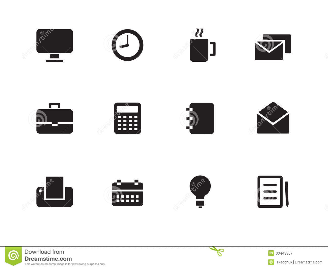 White Business Icons Vector