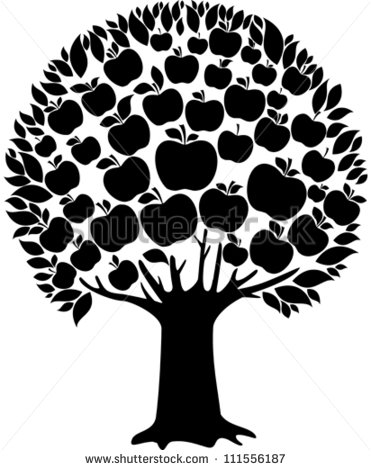 Apple Tree Black and White
