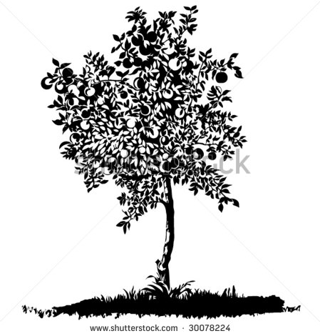 Apple Tree Silhouette Clip Art