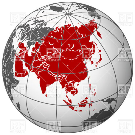 Asia World Map Clip Art
