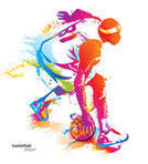 Basketball Players Clip Art Vector Illustration