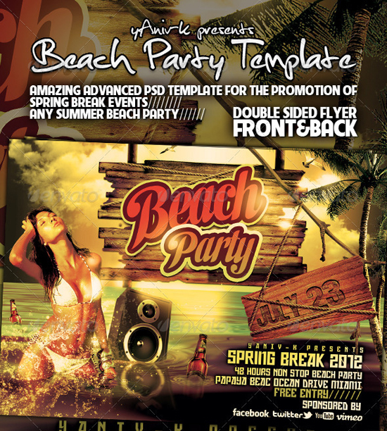 Beach Party Flyer Template Beach Party Flyer Template