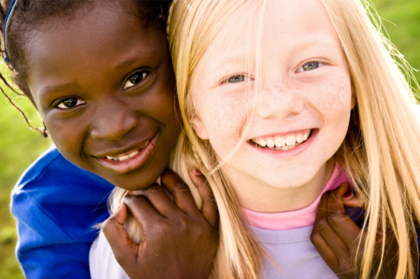 Black and White People Together Getting Along