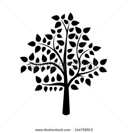 Black and White Tree Silhouette Vector