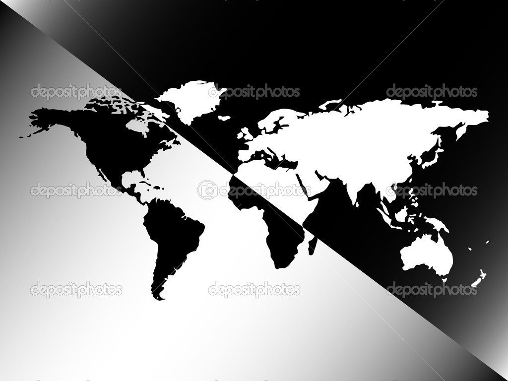 Black and White World Map Vector