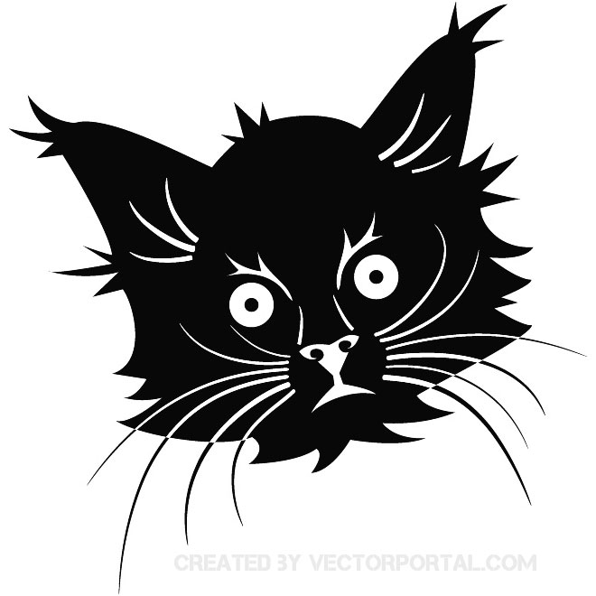 Black Cat Head Clip Art