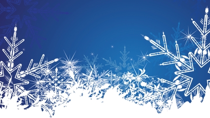 Blue Winter Background with Snow Flakes