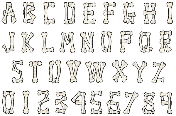 Bone Font Alphabet Letters