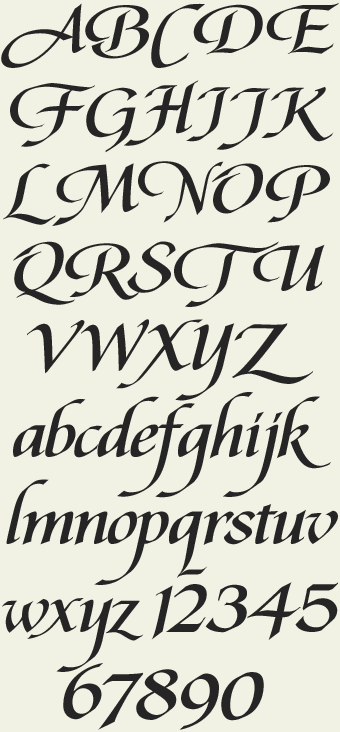 Calligraphy Fonts Letters