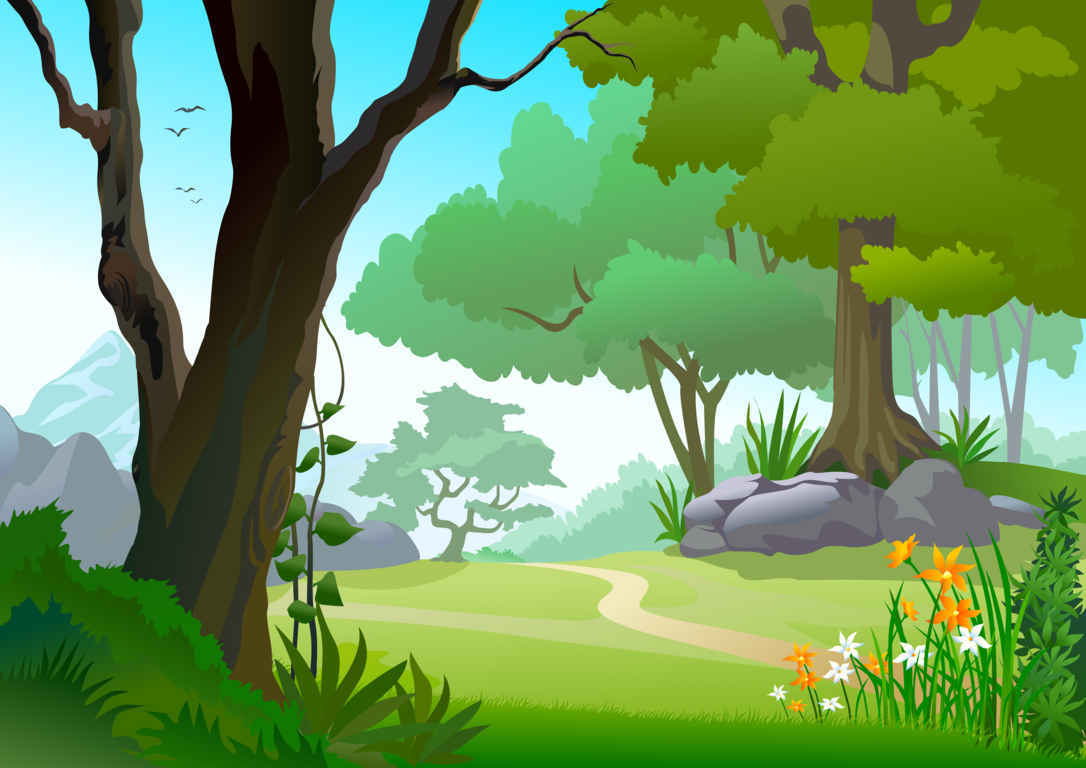 Cartoon Forest Tree Landscape