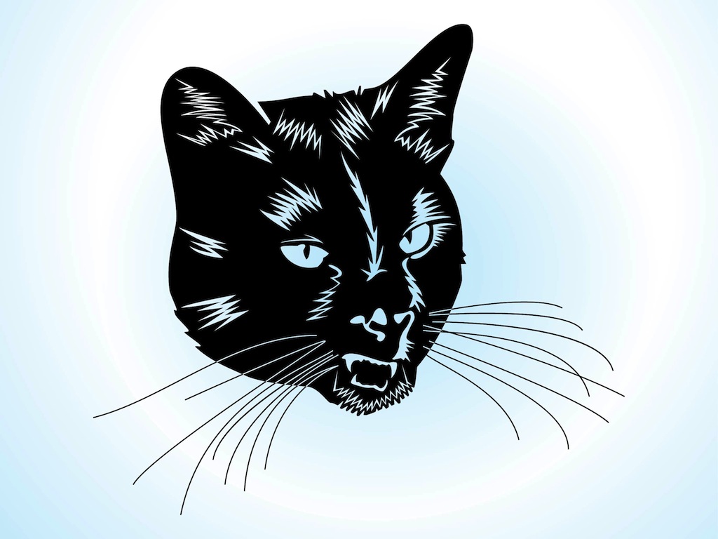 Cat Head Vector Clip Art