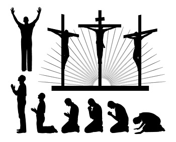 Christian Cross Silhouette Vector