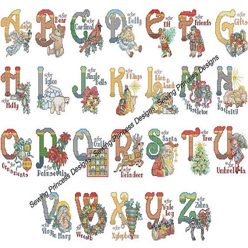 Christmas Alphabet Embroidery Designs