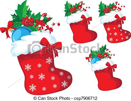 Christmas Stockings Clip Art Vector