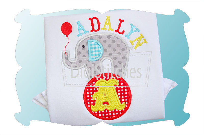 Circus Elephant Applique Alphabet