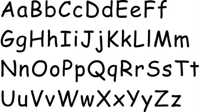 Comic Sans Font in Alphabet Letters