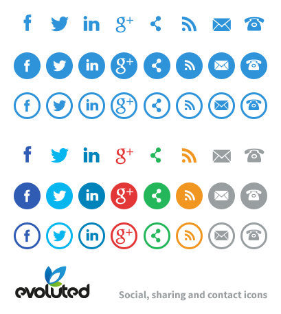 Contact and Social Media Icons