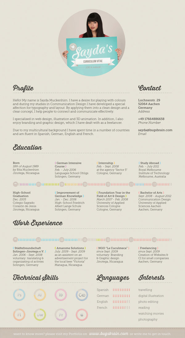 Creative Resume Layout Creative Resume Layout