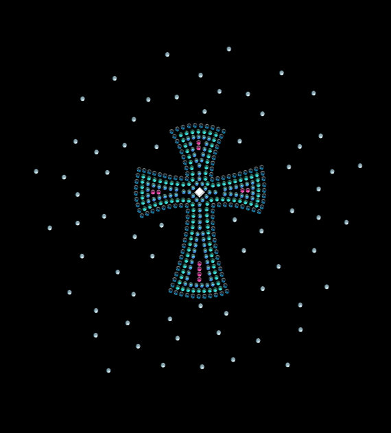 Cross Rhinestone Transfer