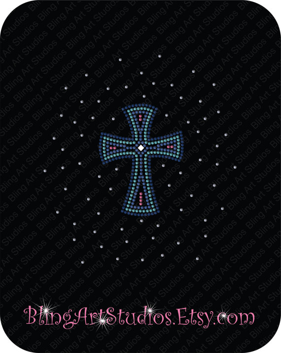 Cross Rhinestone Transfer