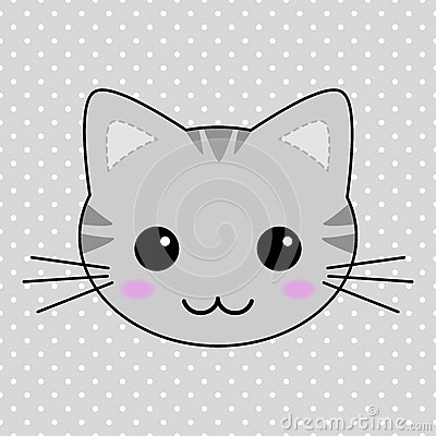 Cute Kawaii Cartoon Cat Heads Cute Kawaii Cartoon Cat Heads
