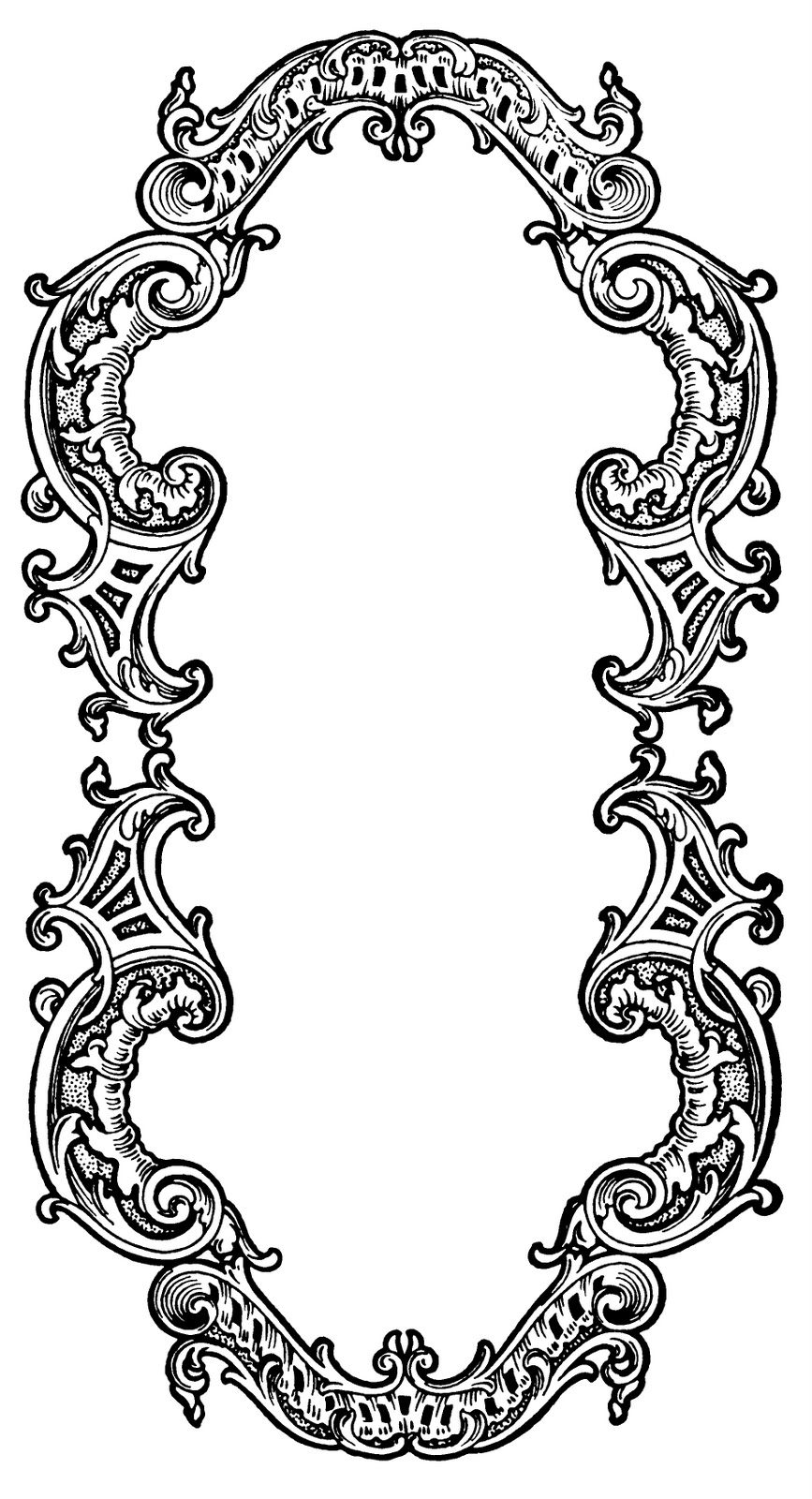 Detailed Ornate Oval Frame