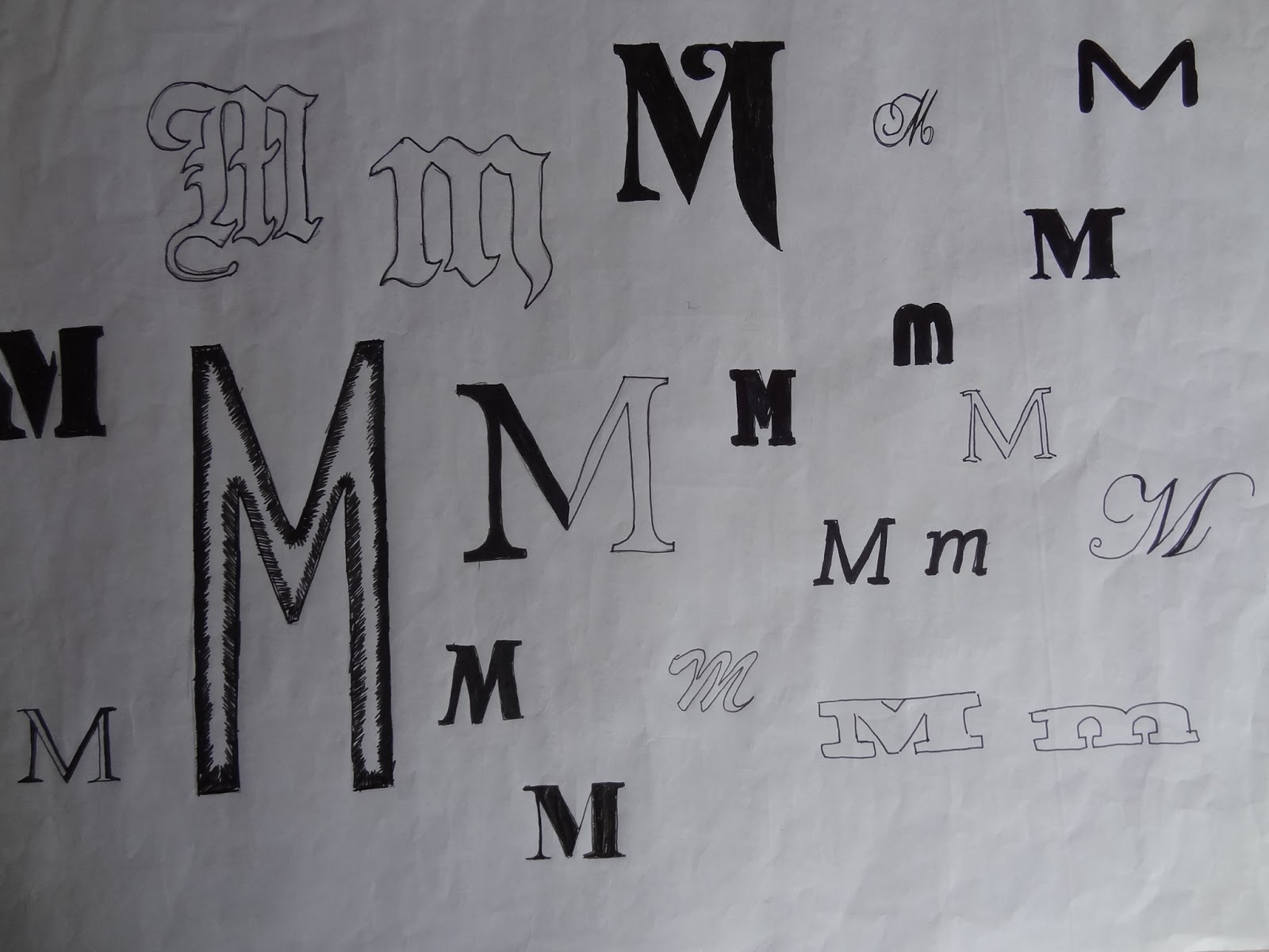 Different Fonts Letter M
