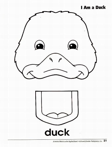 Duck Paper Bag Puppet Template