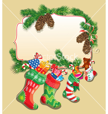 Family Christmas Cards Vector