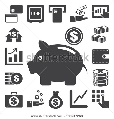 Finance and Money Icon Set Vector Free