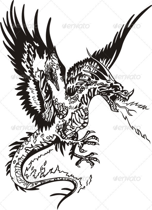 Flying Dragon Vector