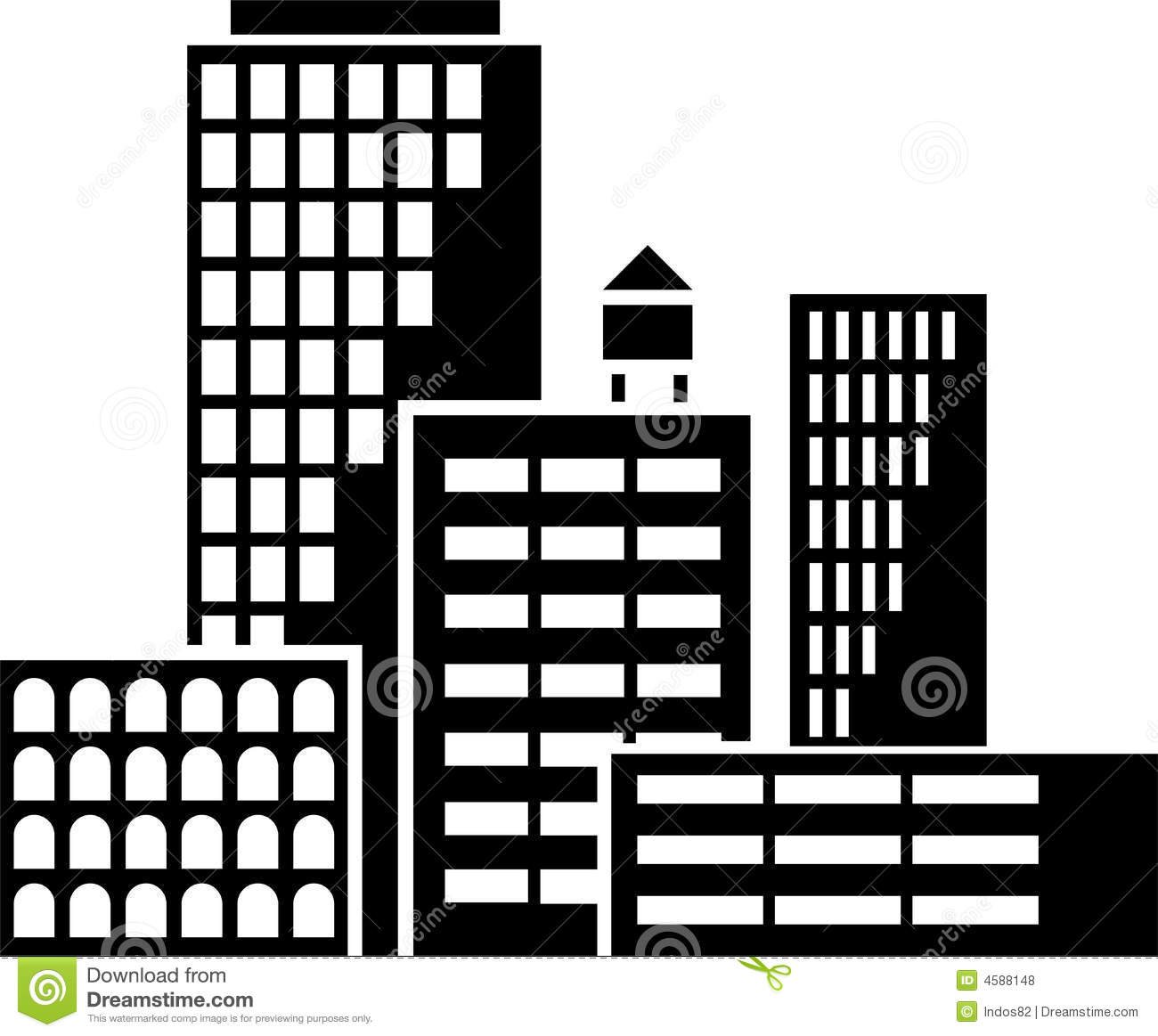 Free Black and White Vector Building