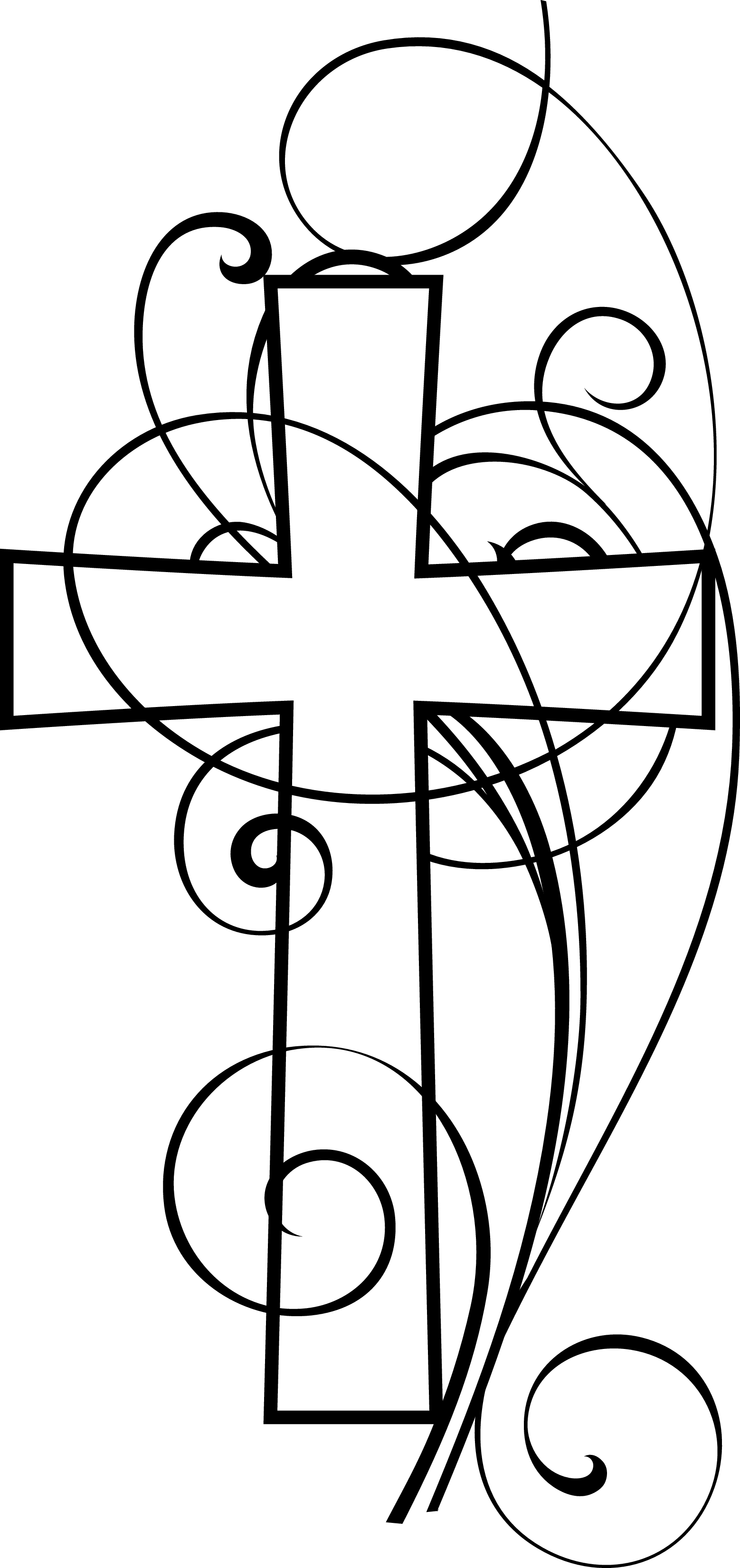 Free Christian Cross Clip Art Black and White