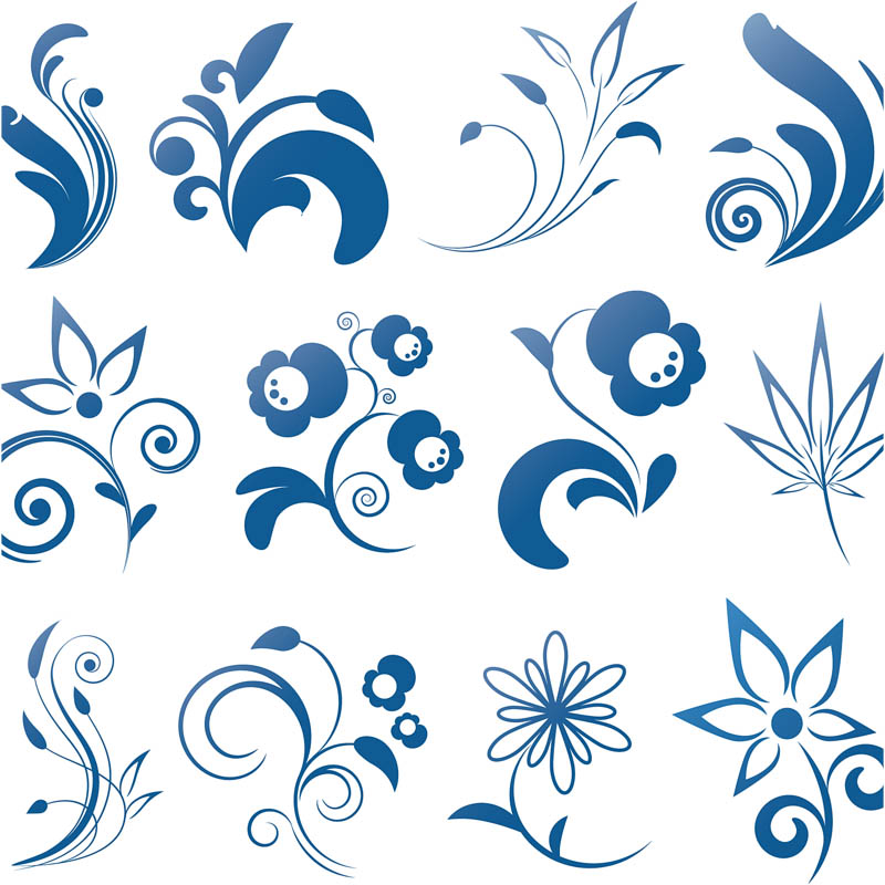 Free Vector Swirls and Flowers