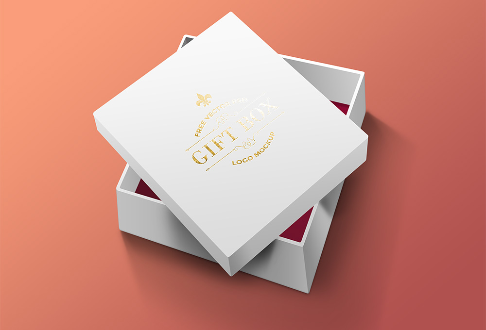 Gift Box PSD Mockup