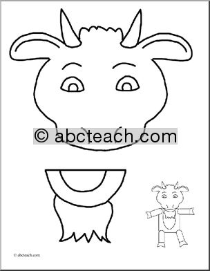 Goat Paper Bag Puppet Template