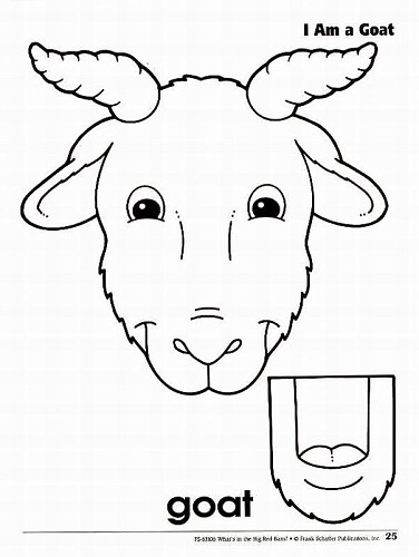 Goat Paper Bag Puppet Template