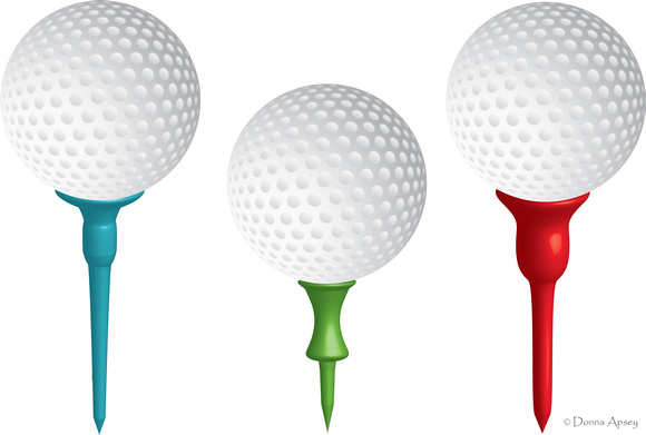 Golf Ball On Tee Illustration