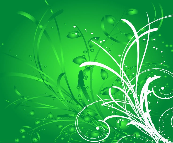 Green Floral Vector Illustration