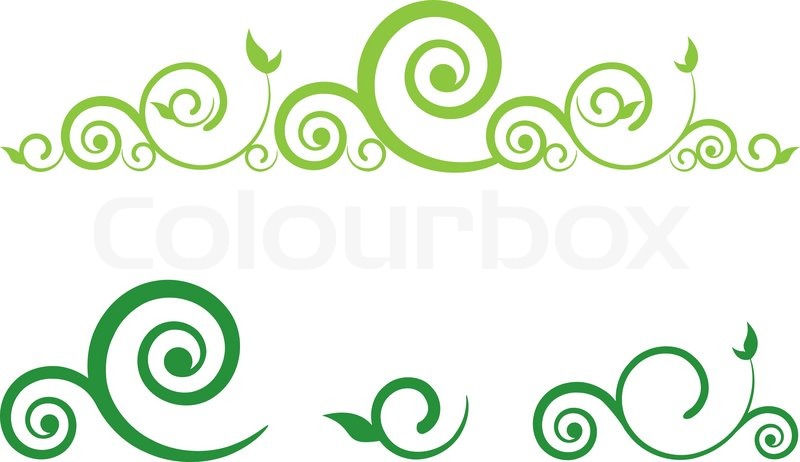 Green Swirl Line Border