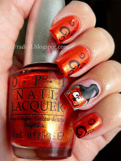 Halloween Pumpkins Nail Art Designs