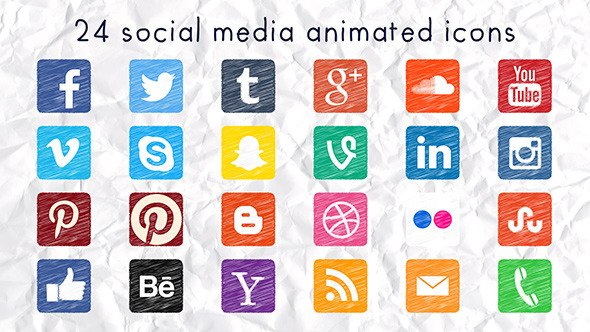 Hand Drawn Social Media Icons