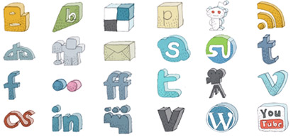 Hand Drawn Social Media Icons